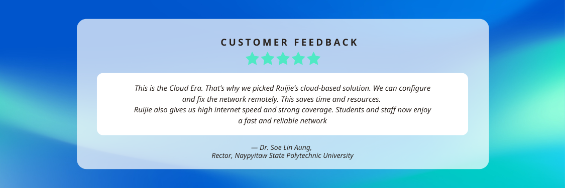 NSPU Testimonial about Ruijie Reyee Network Solution